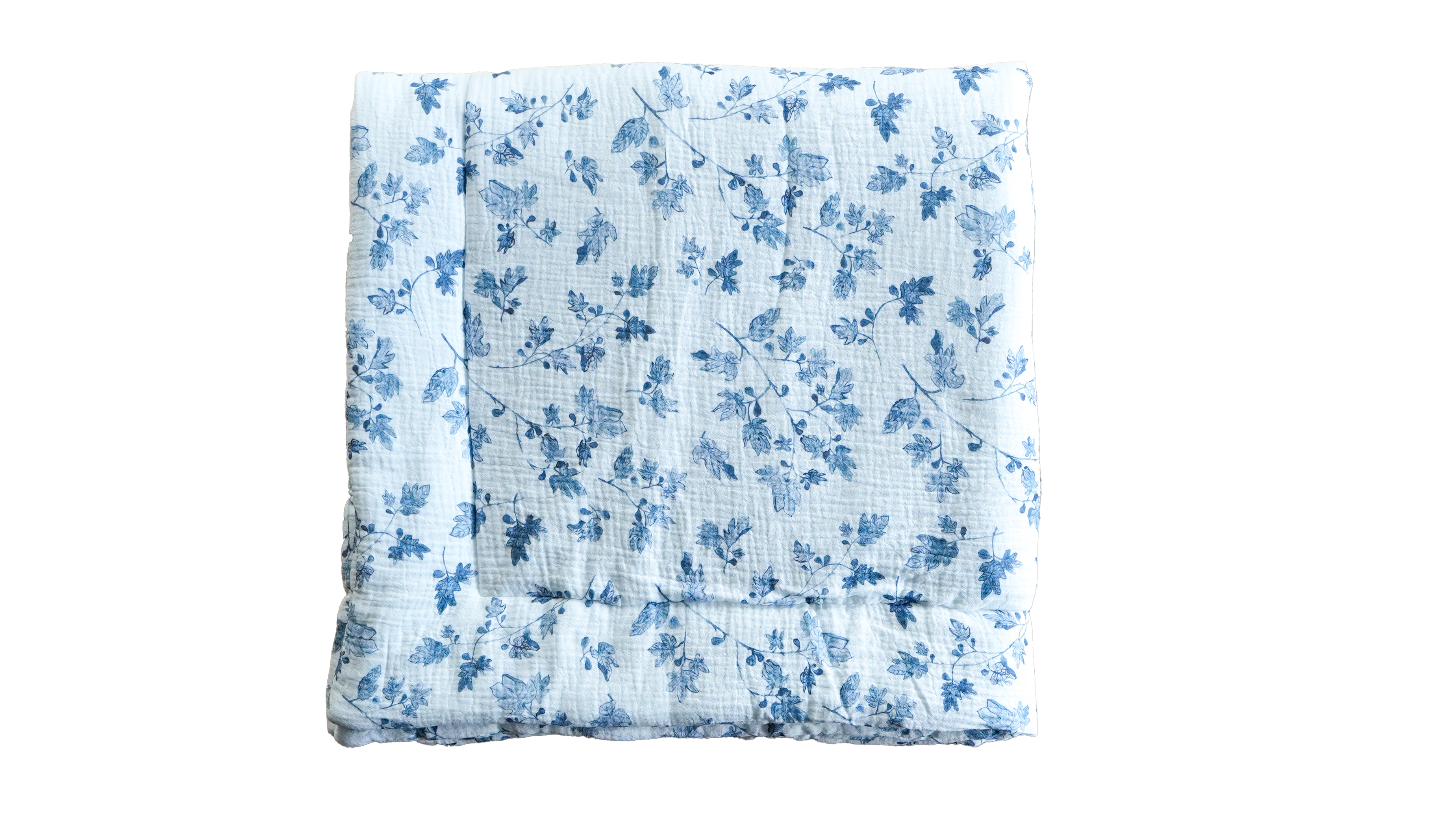 Muslin Swaddle Blanket - Fig - Indigo Blue